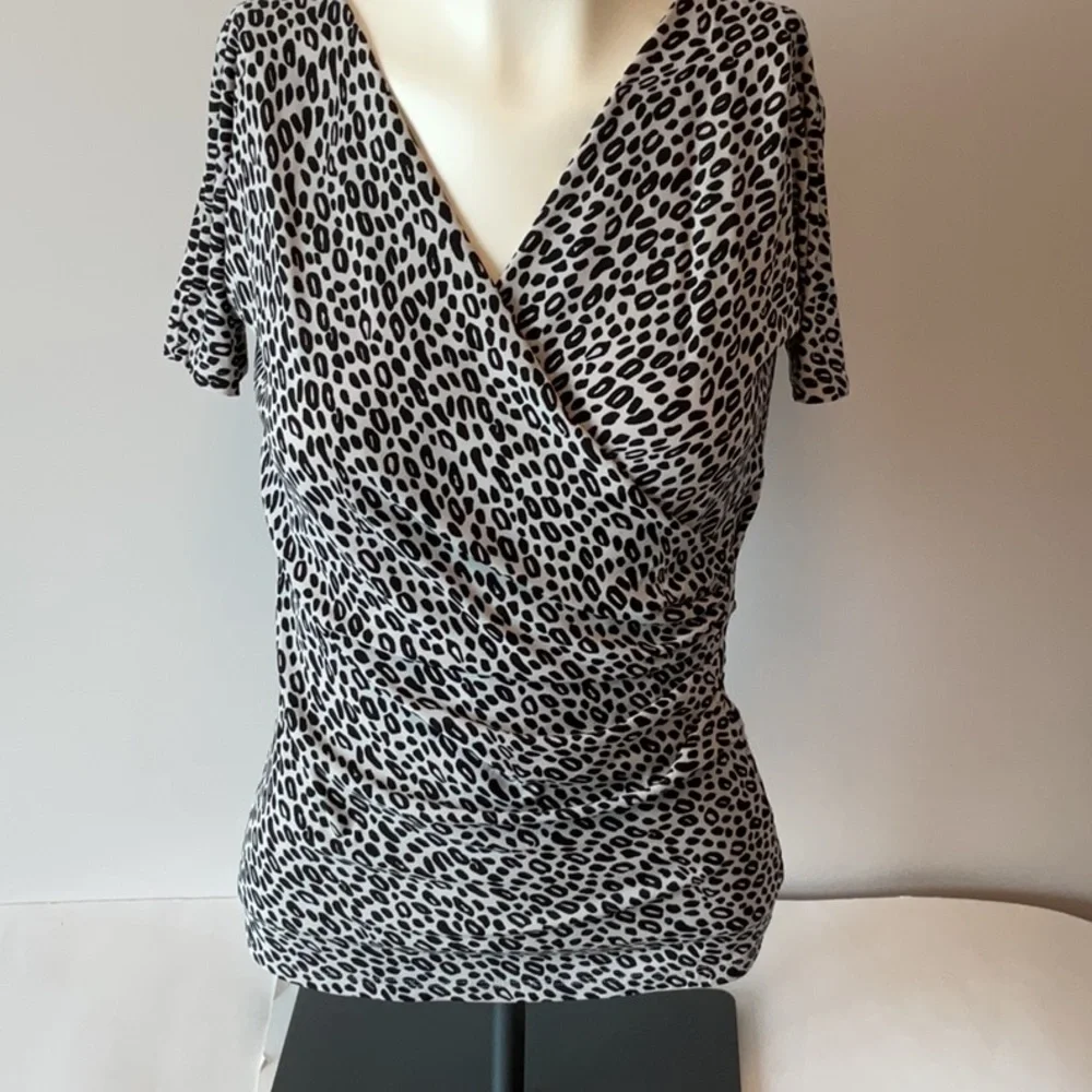 MaxMara Animal Print Ruched Top - Picture 2 of 9